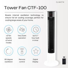 Load image into Gallery viewer, Climatik CTF-100 Tower Fan