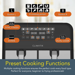 Climatik CAF-400 Dual Basket Air Fryer (8L)